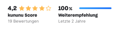 4,2 kununu Score 100 % Weiterempfehlung Karriere